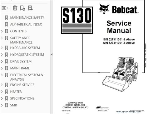 bobcat s130 skid steer specifications|bobcat s130 manual.